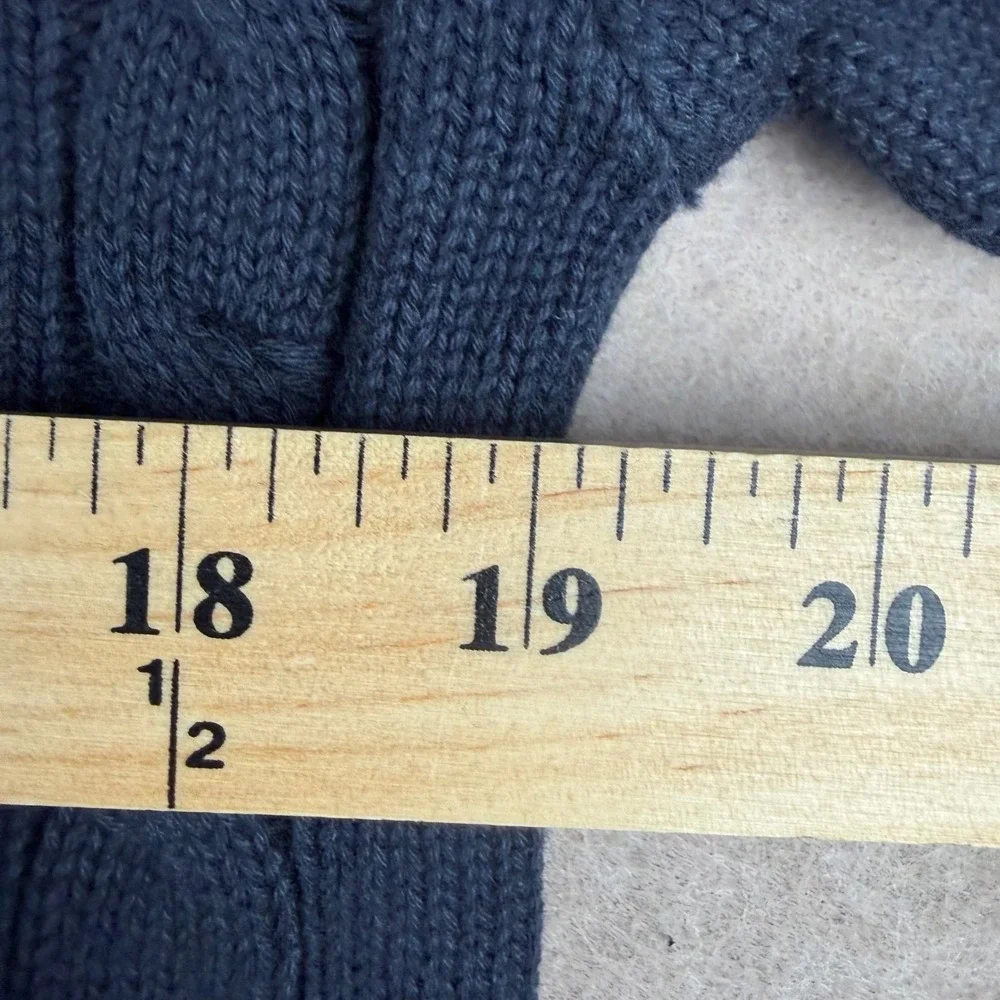 Polo Ralph Lauren‎ Sweater Mens M Custom Slim Fit Dark Blue Cable Knit 1/4 Zip